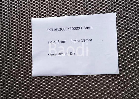 튼튼한 SS316 관통되는 강철판 2000년 x 1000년 x 화학 여과기를 위해 1.5mm